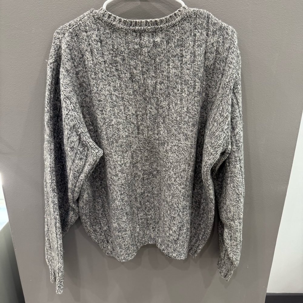 Vintage Club Room Sweater Mens L Gray Crewneck Thick Knit Cotton Grandpa Classic - Picture 5 of 5